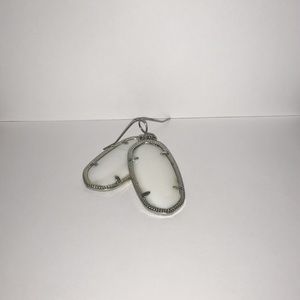 Elle silver drop earrings in pearl white